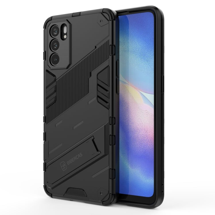 For OPPO Reno6 5G Punk Armor 2 in 1 PC + TPU Shockproof Case with Invisible Holder