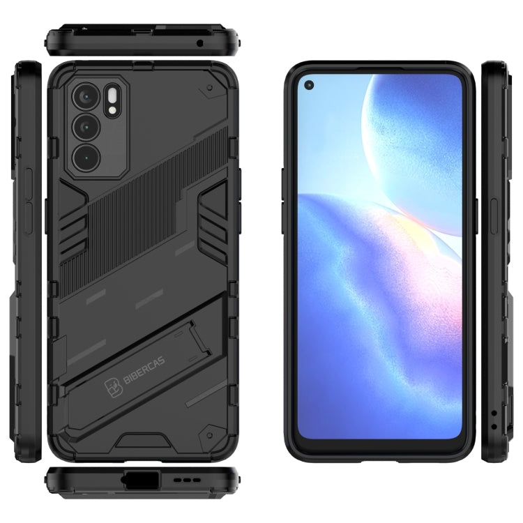 For OPPO Reno6 5G Punk Armor 2 in 1 PC + TPU Shockproof Case with Invisible Holder
