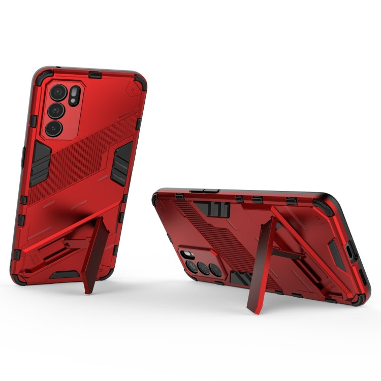 For OPPO Reno6 5G Punk Armor 2 in 1 PC + TPU Shockproof Case with Invisible Holder