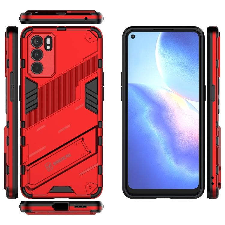 For OPPO Reno6 5G Punk Armor 2 in 1 PC + TPU Shockproof Case with Invisible Holder