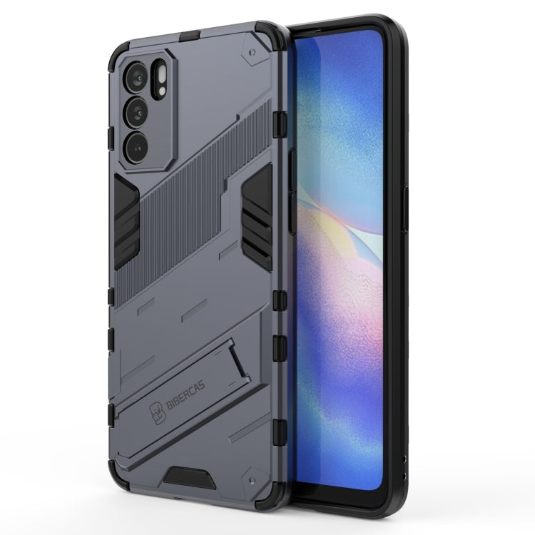 For OPPO Reno6 5G Punk Armor 2 in 1 PC + TPU Shockproof Case with Invisible Holder