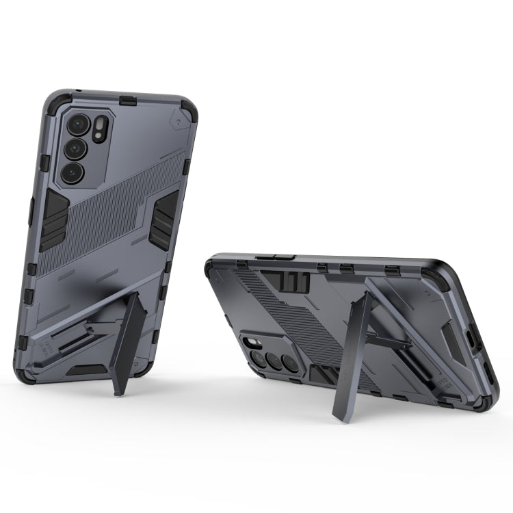 For OPPO Reno6 5G Punk Armor 2 in 1 PC + TPU Shockproof Case with Invisible Holder
