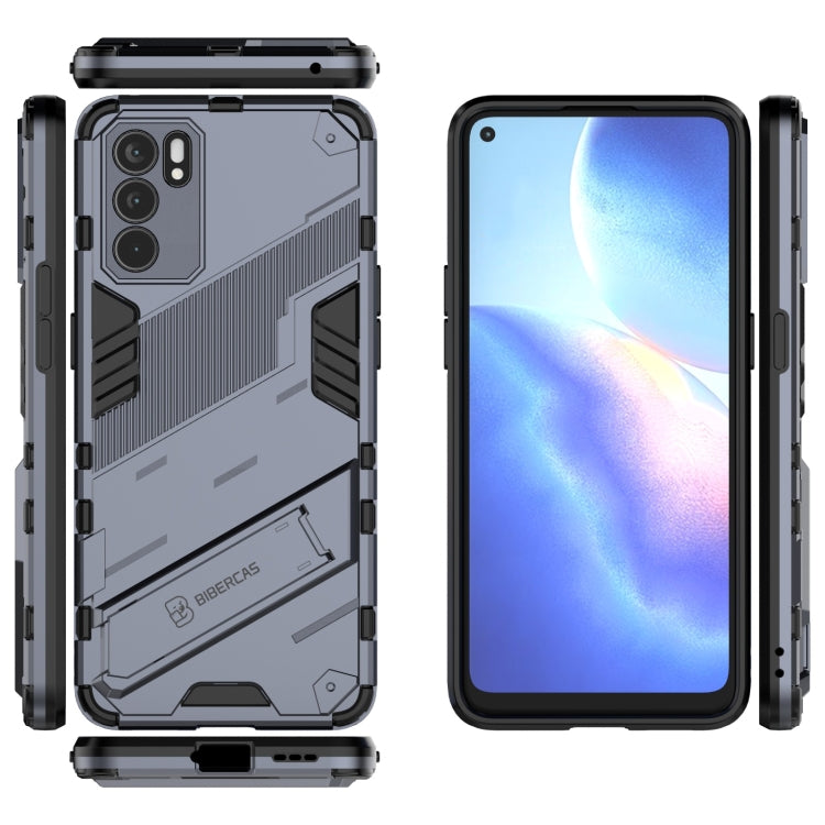 For OPPO Reno6 5G Punk Armor 2 in 1 PC + TPU Shockproof Case with Invisible Holder