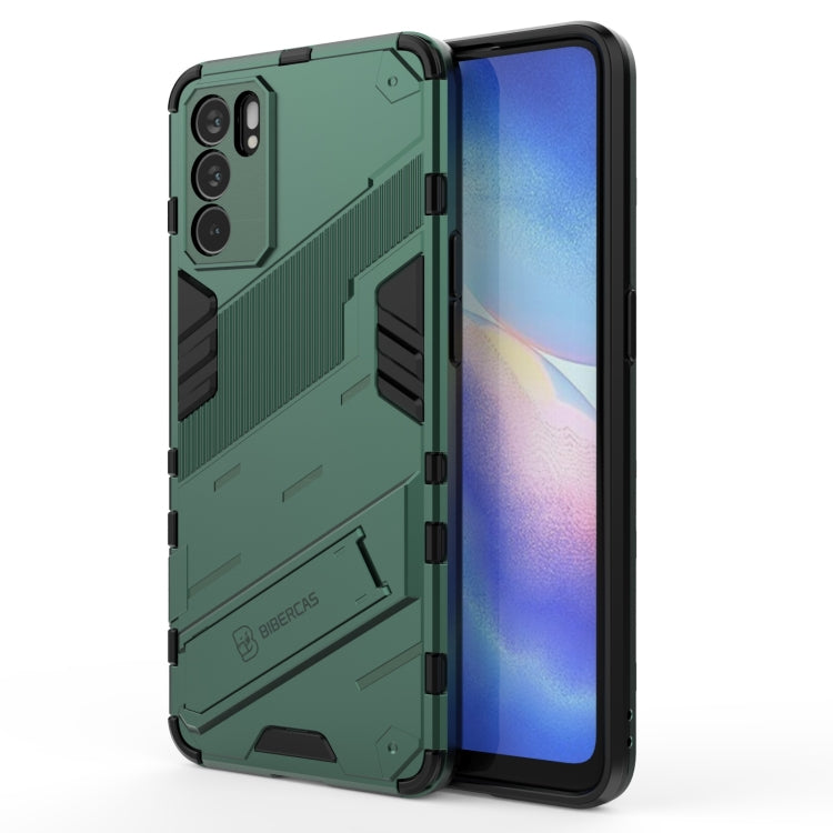 For OPPO Reno6 5G Punk Armor 2 in 1 PC + TPU Shockproof Case with Invisible Holder