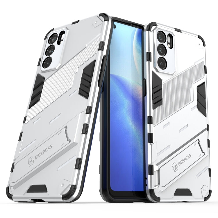 For OPPO Reno6 5G Punk Armor 2 in 1 PC + TPU Shockproof Case with Invisible Holder