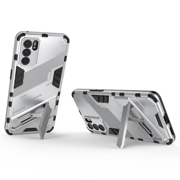 For OPPO Reno6 5G Punk Armor 2 in 1 PC + TPU Shockproof Case with Invisible Holder