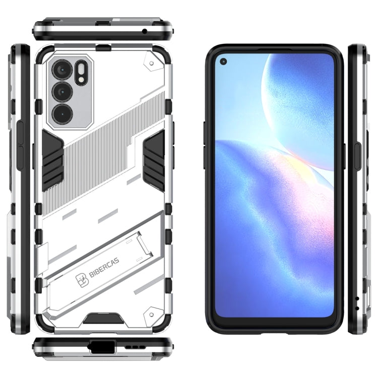 For OPPO Reno6 5G Punk Armor 2 in 1 PC + TPU Shockproof Case with Invisible Holder