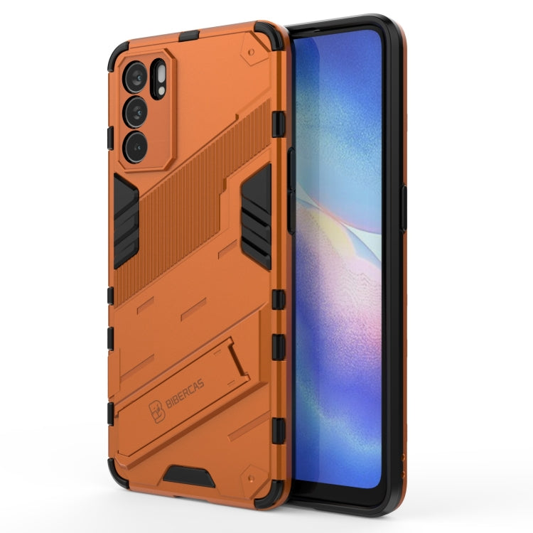 For OPPO Reno6 5G Punk Armor 2 in 1 PC + TPU Shockproof Case with Invisible Holder