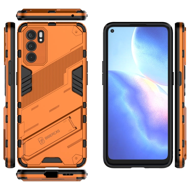 For OPPO Reno6 5G Punk Armor 2 in 1 PC + TPU Shockproof Case with Invisible Holder