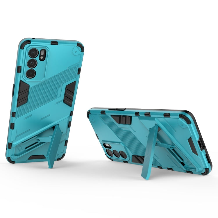 For OPPO Reno6 5G Punk Armor 2 in 1 PC + TPU Shockproof Case with Invisible Holder