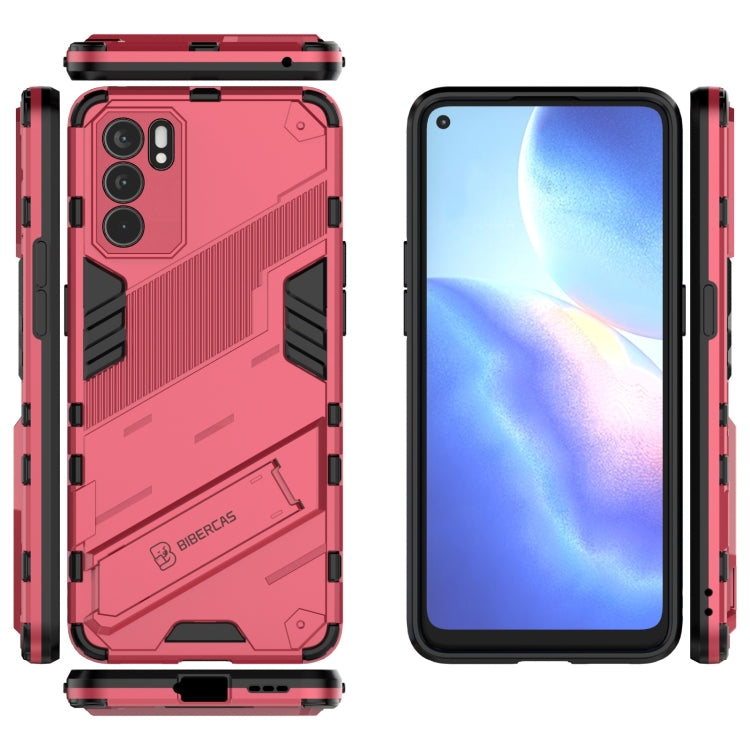 For OPPO Reno6 5G Punk Armor 2 in 1 PC + TPU Shockproof Case with Invisible Holder