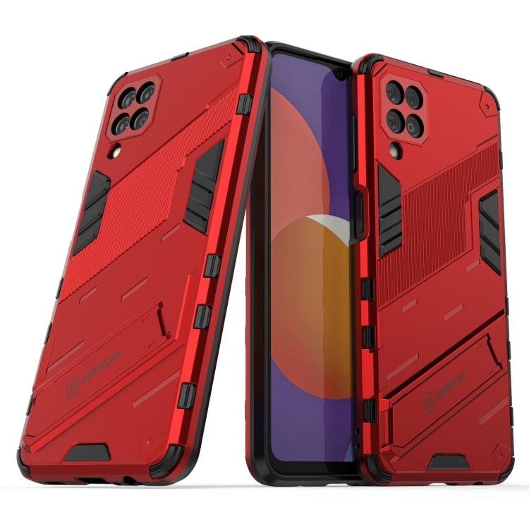 For Samsung Galaxy M12 Punk Armor 2 in 1 PC + TPU Shockproof Case with Invisible Holder