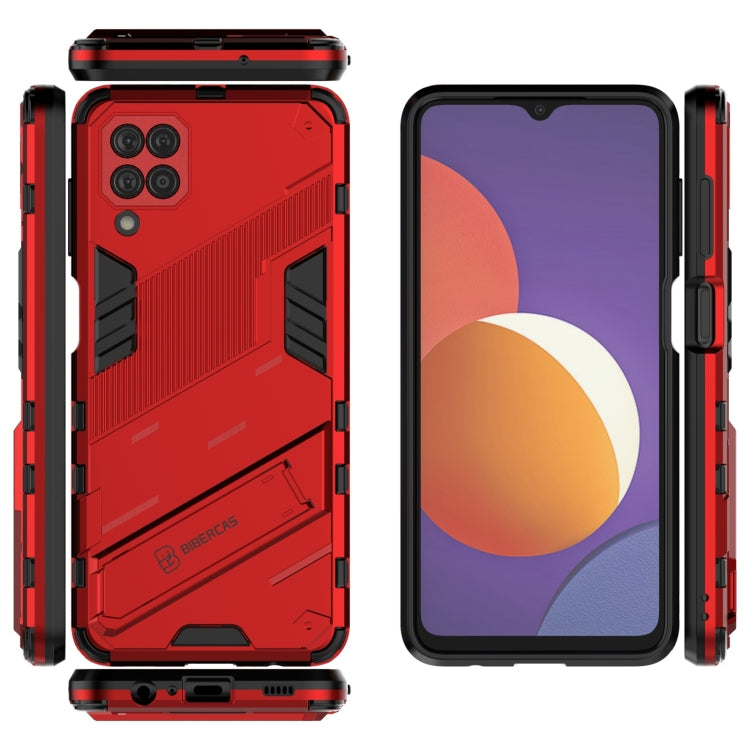 For Samsung Galaxy M12 Punk Armor 2 in 1 PC + TPU Shockproof Case with Invisible Holder