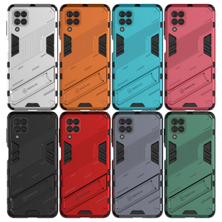 For Samsung Galaxy M12 Punk Armor 2 in 1 PC + TPU Shockproof Case with Invisible Holder