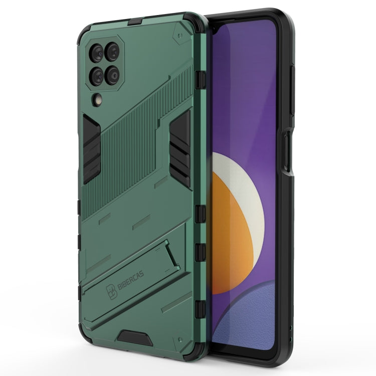 For Samsung Galaxy M12 Punk Armor 2 in 1 PC + TPU Shockproof Case with Invisible Holder