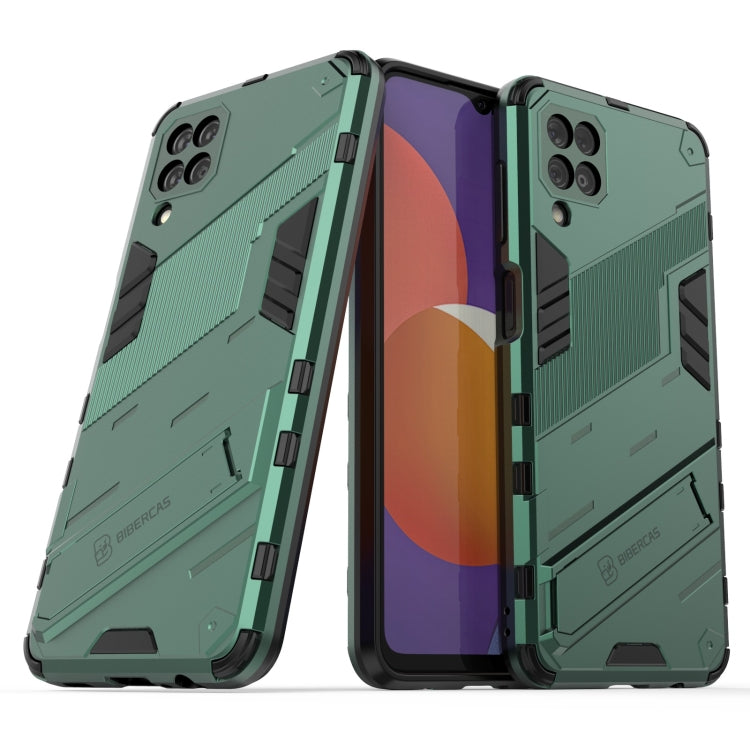 For Samsung Galaxy M12 Punk Armor 2 in 1 PC + TPU Shockproof Case with Invisible Holder