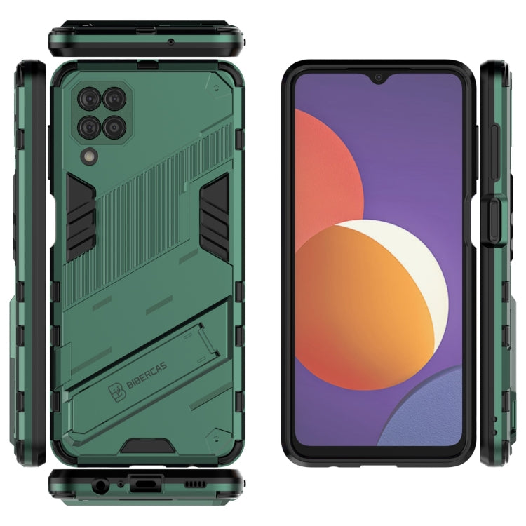 For Samsung Galaxy M12 Punk Armor 2 in 1 PC + TPU Shockproof Case with Invisible Holder