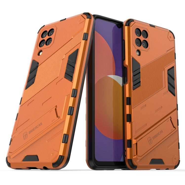 For Samsung Galaxy M12 Punk Armor 2 in 1 PC + TPU Shockproof Case with Invisible Holder