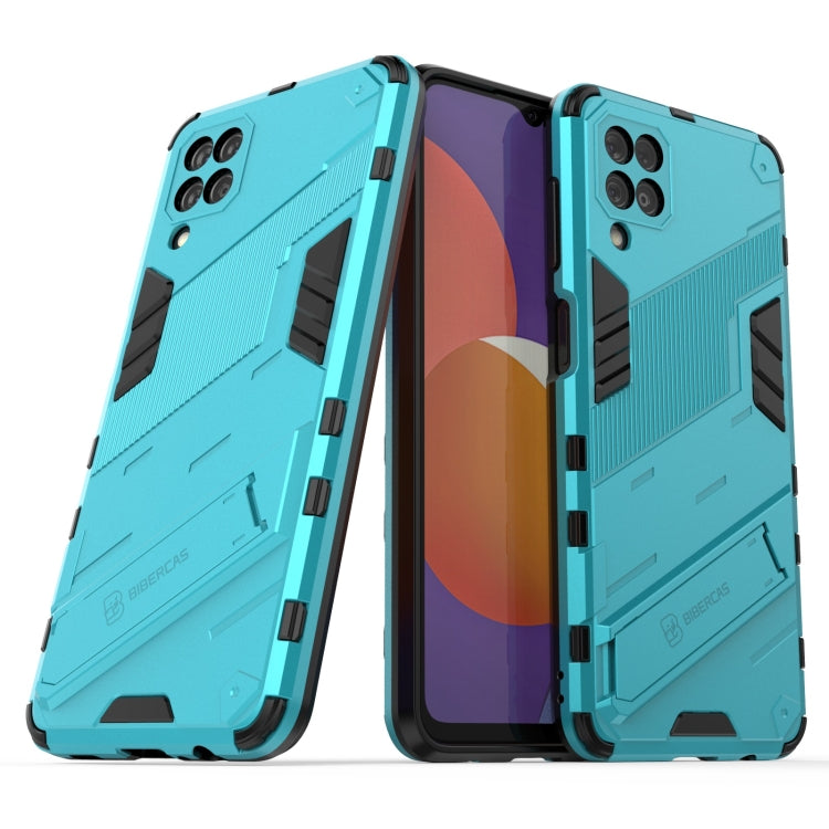 For Samsung Galaxy M12 Punk Armor 2 in 1 PC + TPU Shockproof Case with Invisible Holder