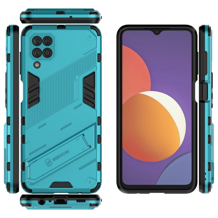 For Samsung Galaxy M12 Punk Armor 2 in 1 PC + TPU Shockproof Case with Invisible Holder