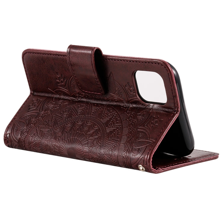 For Samsung Galaxy A22 5G Totem Flower Embossed Horizontal Flip TPU + PU Leather Case with Holder & Card Slots & Wallet