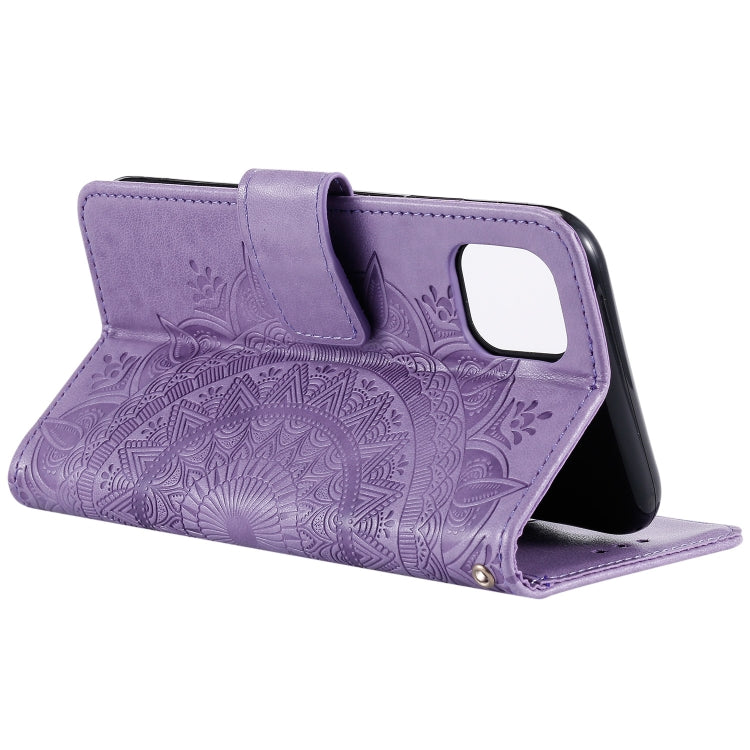 For Samsung Galaxy A22 5G Totem Flower Embossed Horizontal Flip TPU + PU Leather Case with Holder & Card Slots & Wallet