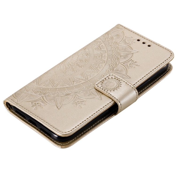 For Samsung Galaxy A22 5G Totem Flower Embossed Horizontal Flip TPU + PU Leather Case with Holder & Card Slots & Wallet