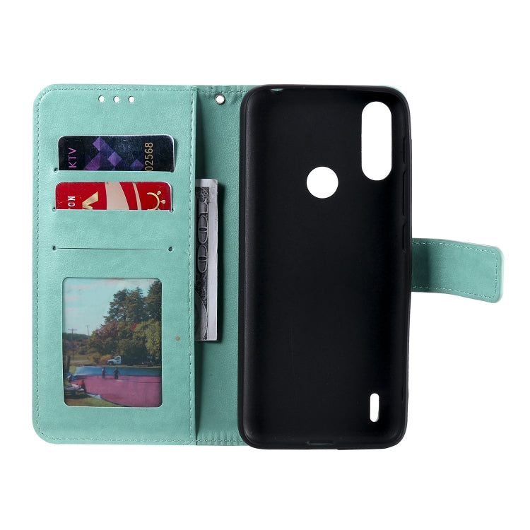 For Motorola Moto E7 Power Totem Flower Embossed Horizontal Flip TPU + PU Leather Case with Holder & Card Slots & Wallet