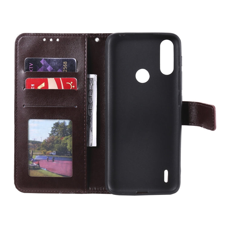 For Motorola Moto E7 Power Totem Flower Embossed Horizontal Flip TPU + PU Leather Case with Holder & Card Slots & Wallet