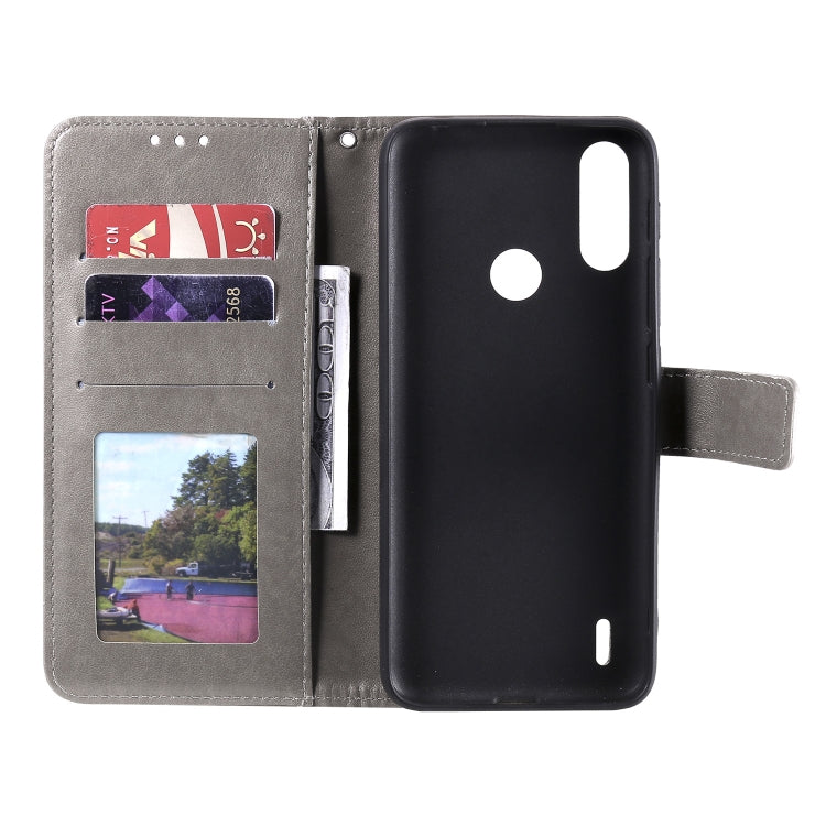 For Motorola Moto E7 Power Totem Flower Embossed Horizontal Flip TPU + PU Leather Case with Holder & Card Slots & Wallet