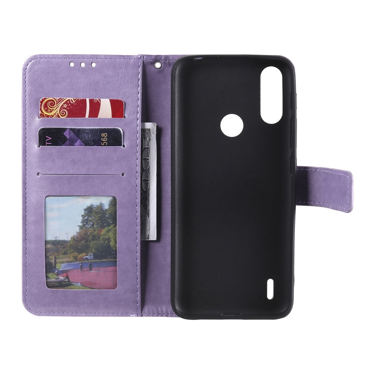 For Motorola Moto E7 Power Totem Flower Embossed Horizontal Flip TPU + PU Leather Case with Holder & Card Slots & Wallet