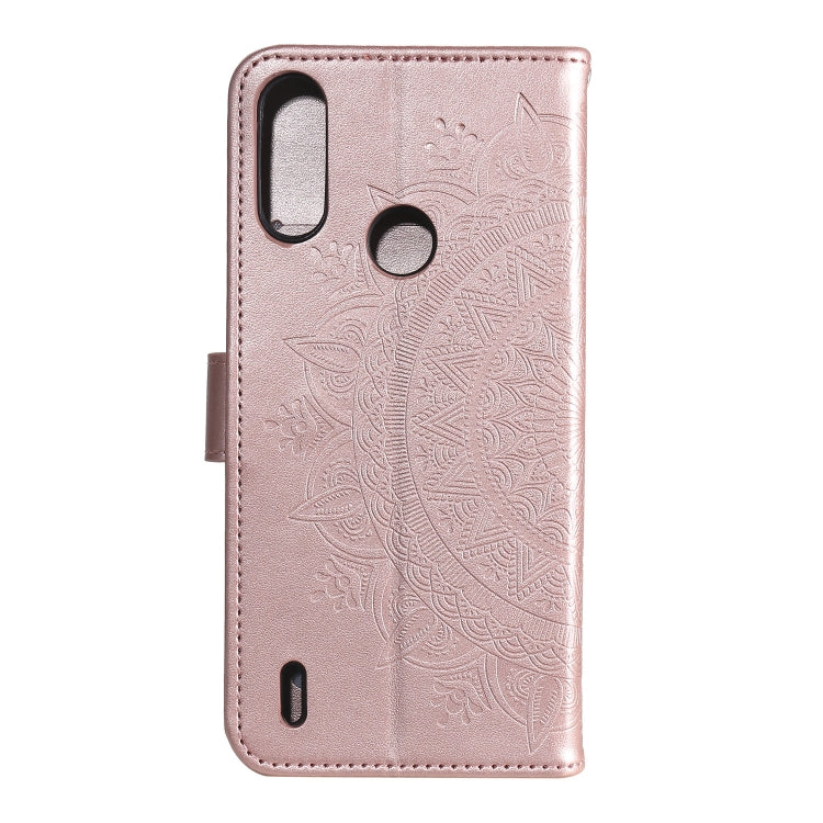 For Motorola Moto E7 Power Totem Flower Embossed Horizontal Flip TPU + PU Leather Case with Holder & Card Slots & Wallet