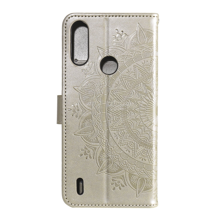 For Motorola Moto E7 Power Totem Flower Embossed Horizontal Flip TPU + PU Leather Case with Holder & Card Slots & Wallet