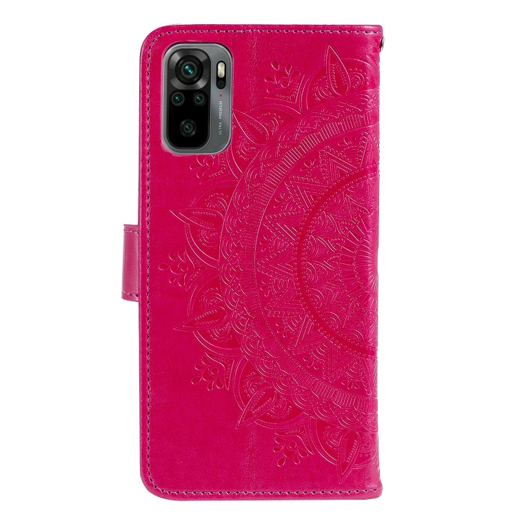 For Xiaomi Redmi Note 10 4G Totem Flower Embossed Horizontal Flip TPU + PU Leather Case with Holder & Card Slots & Wallet
