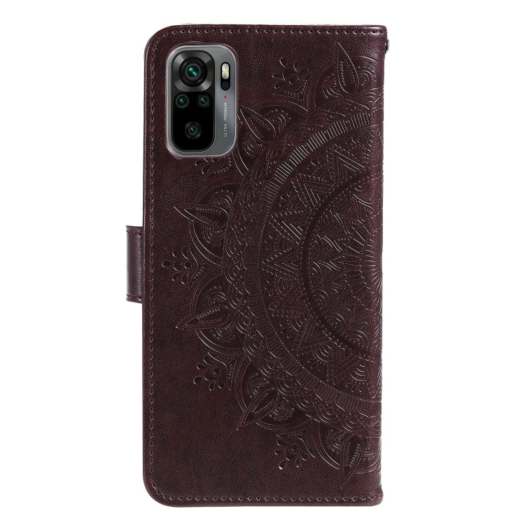 For Xiaomi Redmi Note 10 4G Totem Flower Embossed Horizontal Flip TPU + PU Leather Case with Holder & Card Slots & Wallet