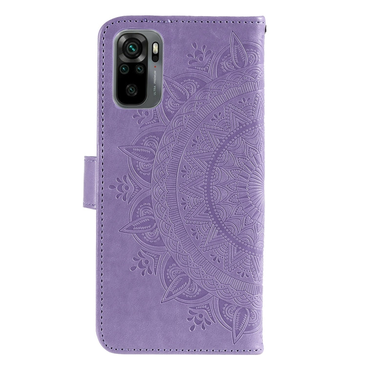 For Xiaomi Redmi Note 10 4G Totem Flower Embossed Horizontal Flip TPU + PU Leather Case with Holder & Card Slots & Wallet