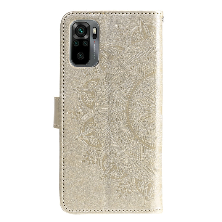 For Xiaomi Redmi Note 10 4G Totem Flower Embossed Horizontal Flip TPU + PU Leather Case with Holder & Card Slots & Wallet