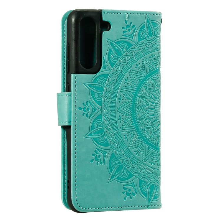 For Samsung Galaxy S21 FE Totem Flower Embossed Horizontal Flip TPU + PU Leather Case with Holder & Card Slots & Wallet