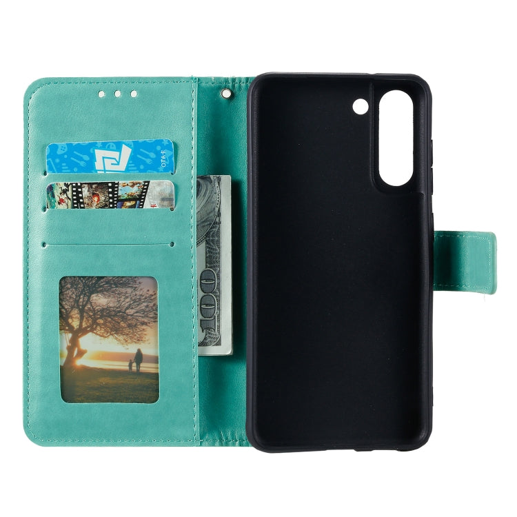 For Samsung Galaxy S21 FE Totem Flower Embossed Horizontal Flip TPU + PU Leather Case with Holder & Card Slots & Wallet