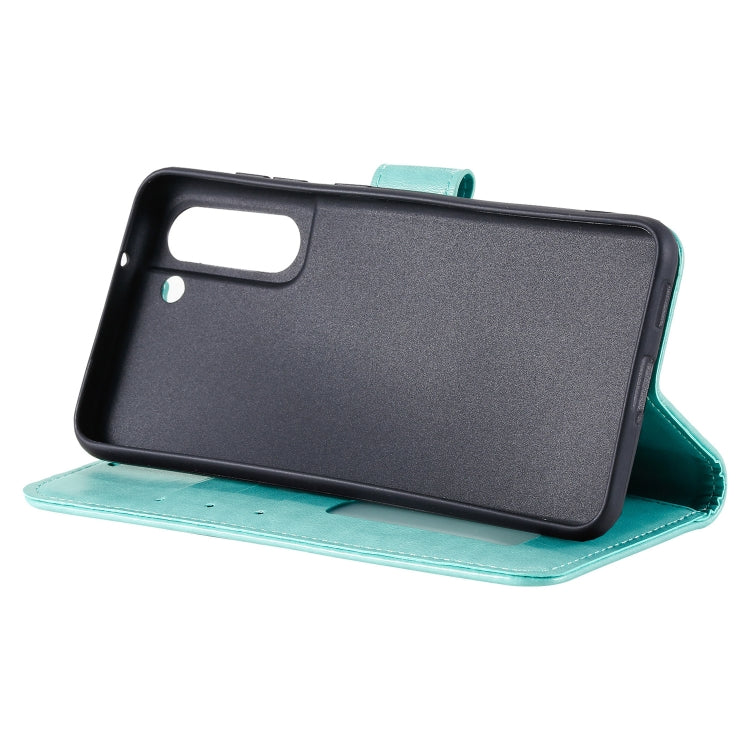 For Samsung Galaxy S21 FE Totem Flower Embossed Horizontal Flip TPU + PU Leather Case with Holder & Card Slots & Wallet