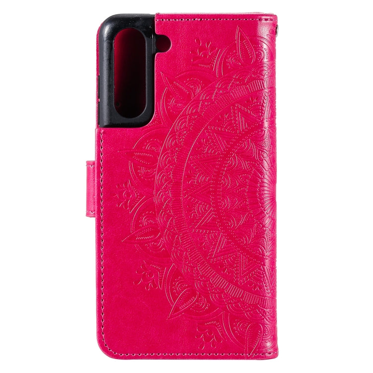 For Samsung Galaxy S21 FE Totem Flower Embossed Horizontal Flip TPU + PU Leather Case with Holder & Card Slots & Wallet
