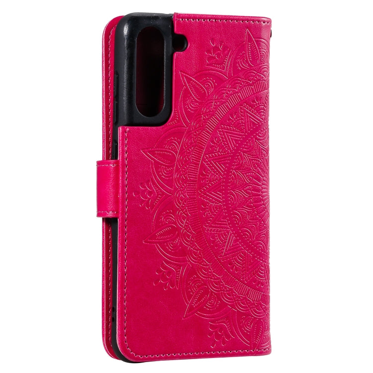 For Samsung Galaxy S21 FE Totem Flower Embossed Horizontal Flip TPU + PU Leather Case with Holder & Card Slots & Wallet