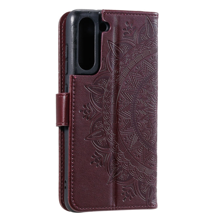 For Samsung Galaxy S21 FE Totem Flower Embossed Horizontal Flip TPU + PU Leather Case with Holder & Card Slots & Wallet