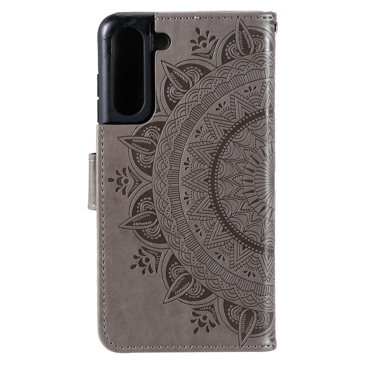 For Samsung Galaxy S21 FE Totem Flower Embossed Horizontal Flip TPU + PU Leather Case with Holder & Card Slots & Wallet