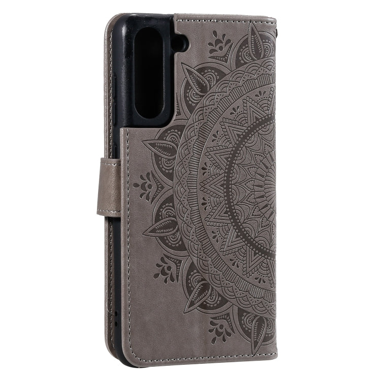 For Samsung Galaxy S21 FE Totem Flower Embossed Horizontal Flip TPU + PU Leather Case with Holder & Card Slots & Wallet