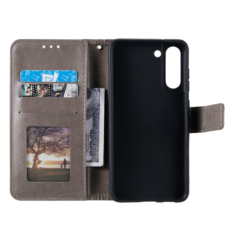 For Samsung Galaxy S21 FE Totem Flower Embossed Horizontal Flip TPU + PU Leather Case with Holder & Card Slots & Wallet