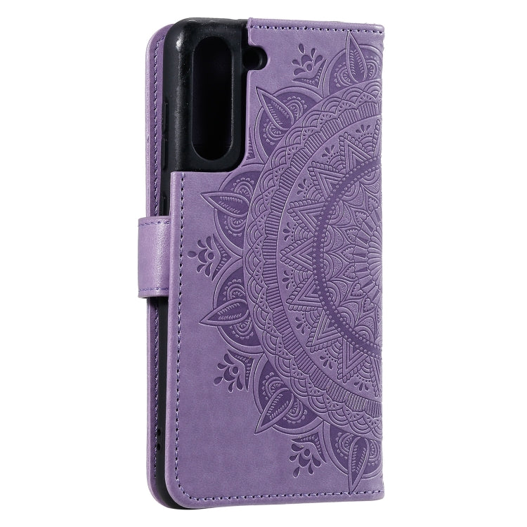For Samsung Galaxy S21 FE Totem Flower Embossed Horizontal Flip TPU + PU Leather Case with Holder & Card Slots & Wallet