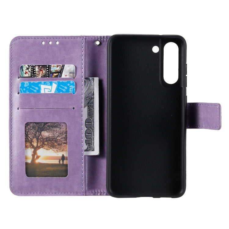 For Samsung Galaxy S21 FE Totem Flower Embossed Horizontal Flip TPU + PU Leather Case with Holder & Card Slots & Wallet
