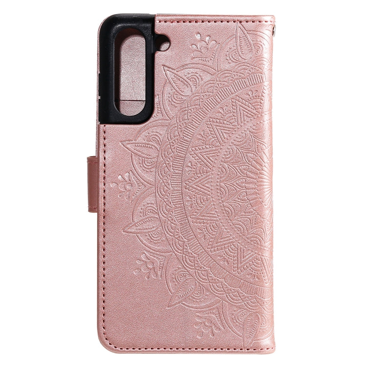 For Samsung Galaxy S21 FE Totem Flower Embossed Horizontal Flip TPU + PU Leather Case with Holder & Card Slots & Wallet