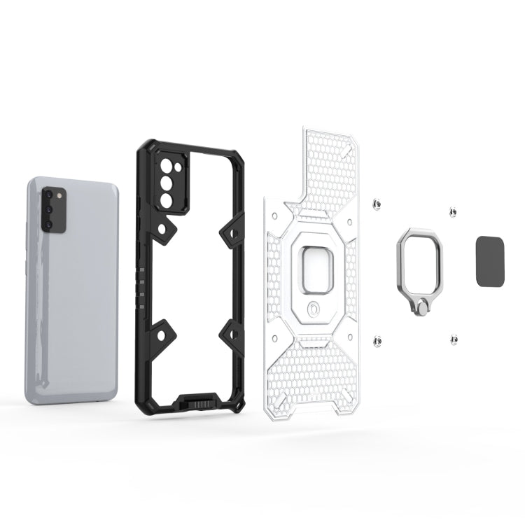 For Samsung Galaxy A02s US Version Space PC+TPU Ring Holder Protective Case